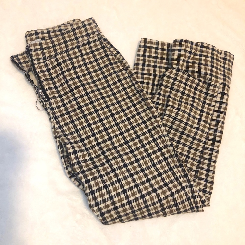 Cotton On pants, Size 2, Gingham black & brown